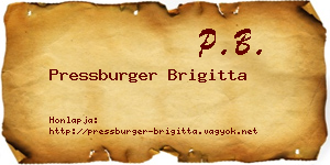Pressburger Brigitta névjegykártya